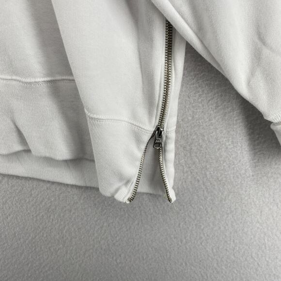 ABERCROMBIE & FITCH Sweatshirt Womens M Fleece Soft A&F Side Zip Slit White NEW - Picture 10 of 15